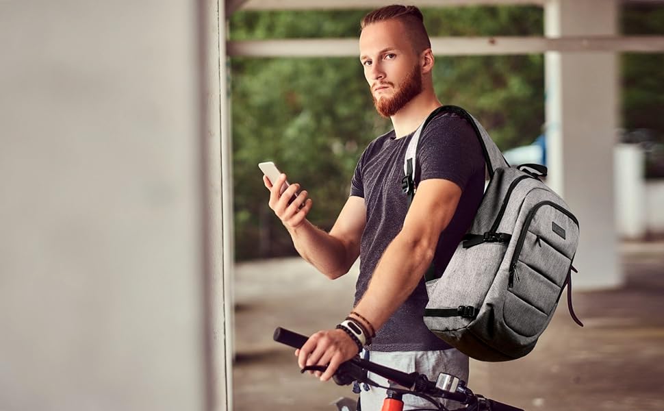 Tzowla Anti-Theft Laptop Travel Backpack – USB Charging & Headphone Port, Water-Resistant (Fits 15.6”–17.3”)