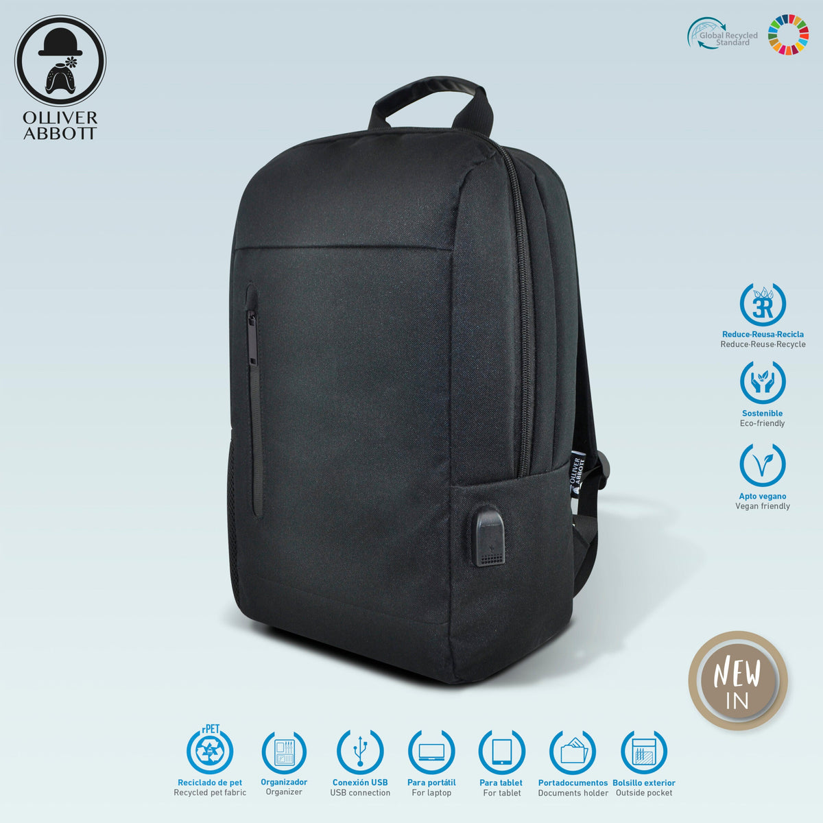 Oliver Abbot Laptop Backpack Boston 15 – Eco-Friendly Executive Design (15.6")