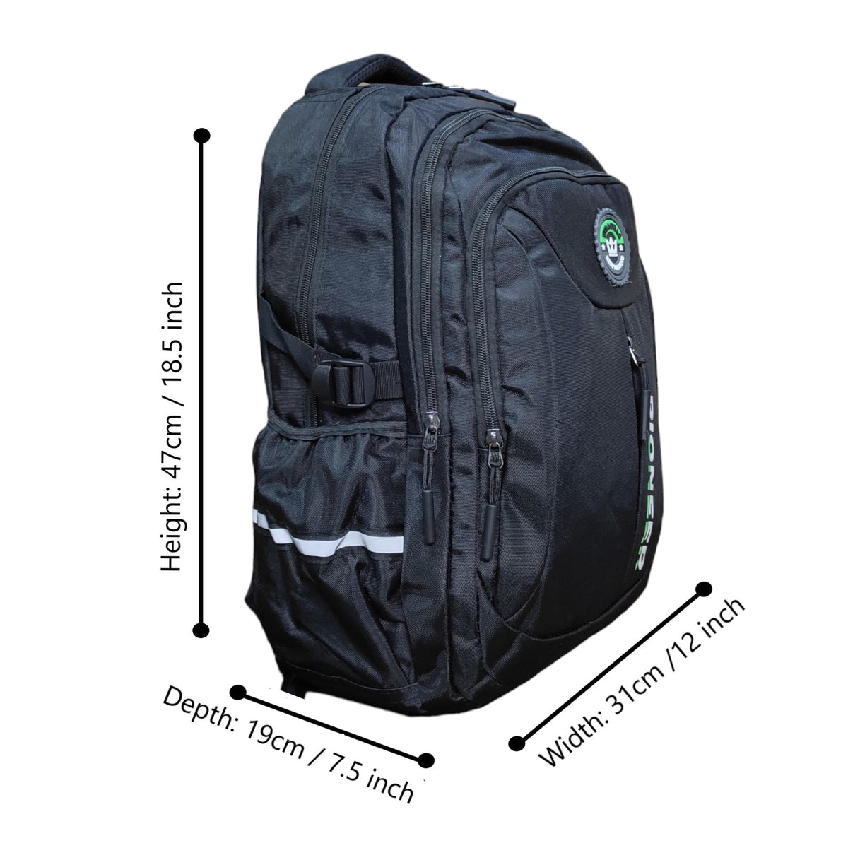Pioneer School Bag Large Capacity For Higher Classes | Black