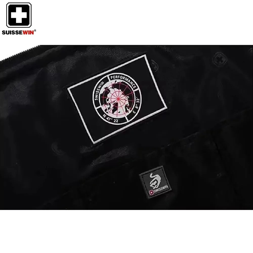 Suissewin SNE9025 15.6" Waterproof Laptop Briefcase - Black Business Bag for Men & Women