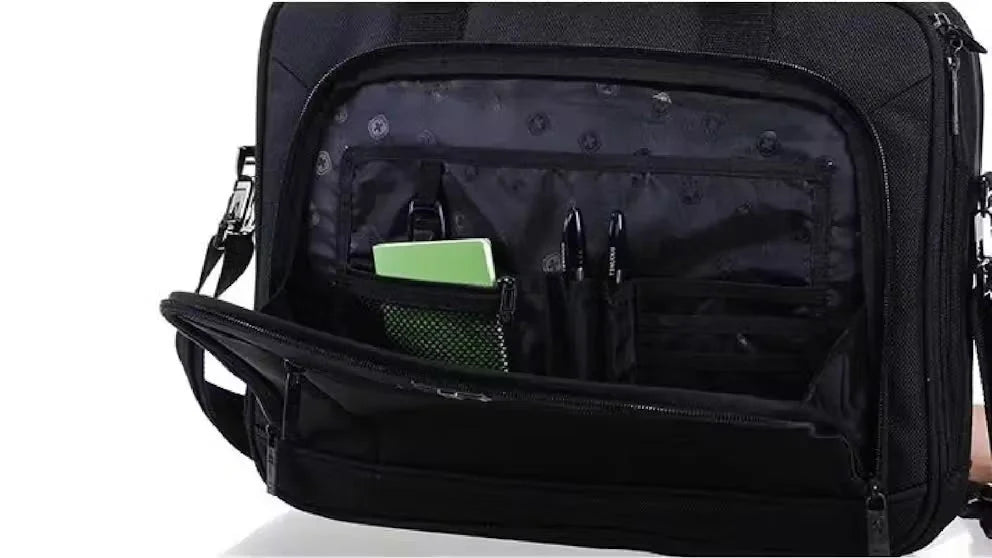 Suissewin SNE9025 15.6" Waterproof Laptop Briefcase - Black Business Bag for Men & Women