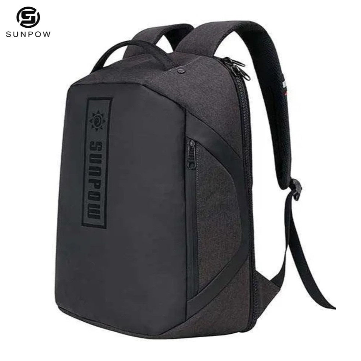 Sunpow Anti-theft 15.6" Laptop Backpack – 180° Open Design | Waterproof | Black