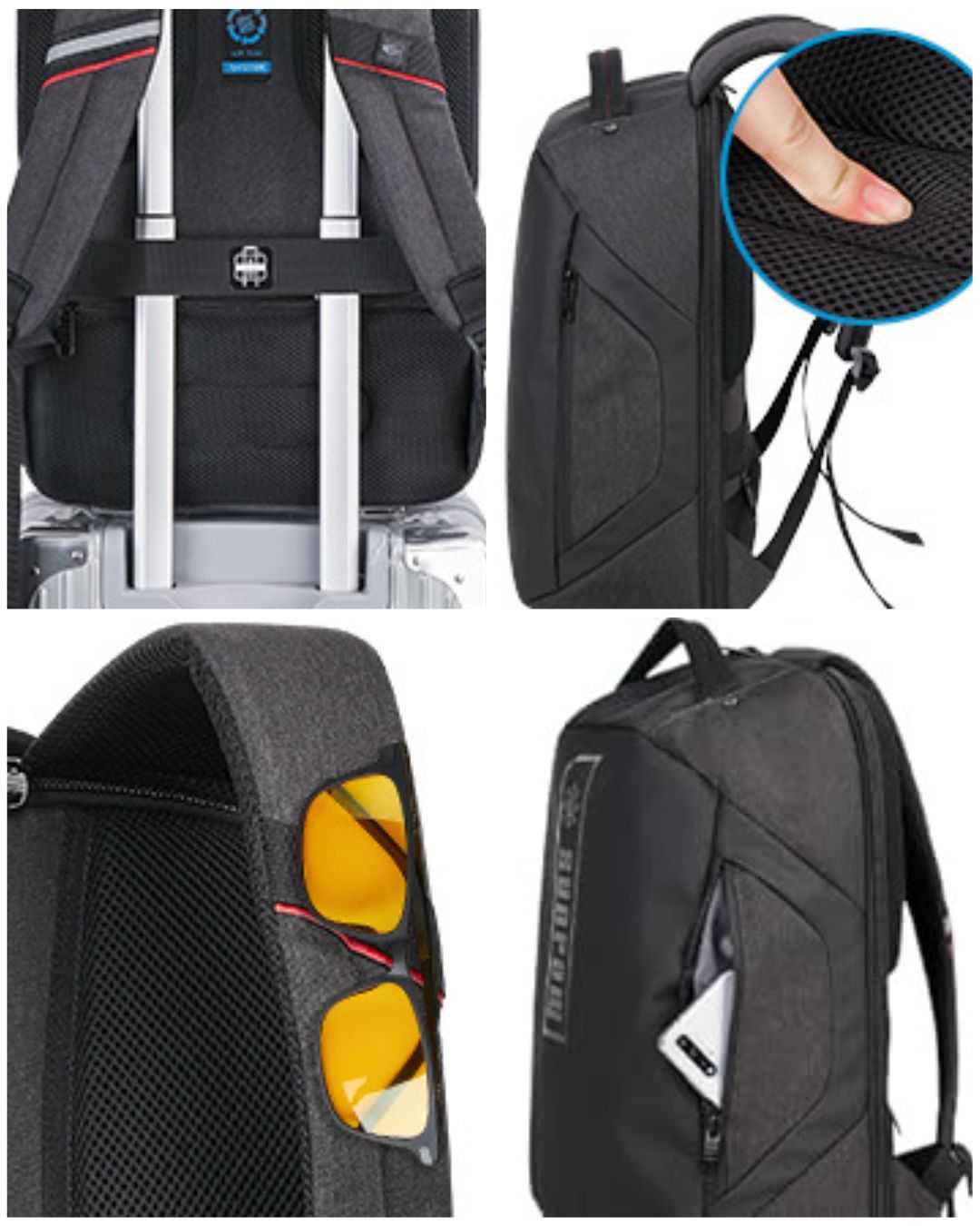 Sunpow Anti-theft 15.6" Laptop Backpack – 180° Open Design | Waterproof | Black
