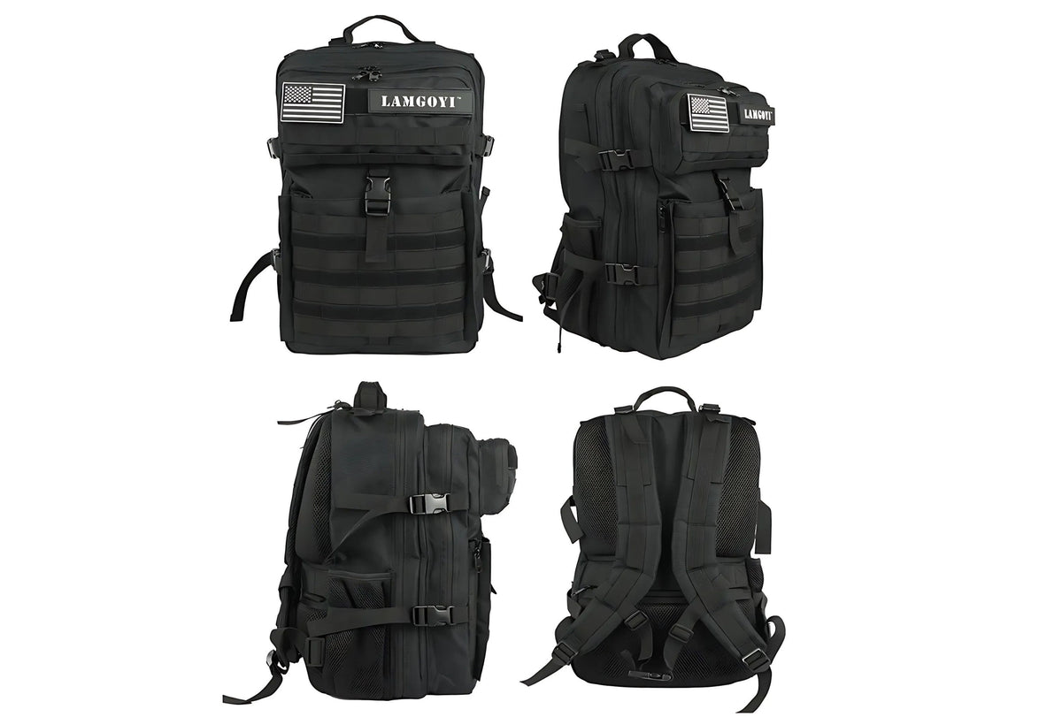 GearX 45L Tactical Outdoor Backpack – Military, Hiking, Trekking & Gym Bag | Black