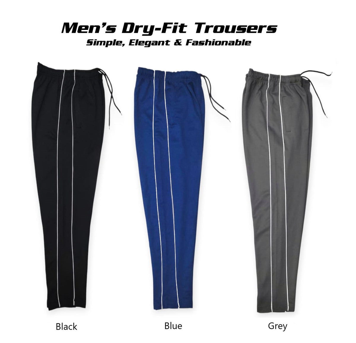 Men's Dri-Fit Trouser | Sports, Outdoor, Daily Use | Zip Pockets