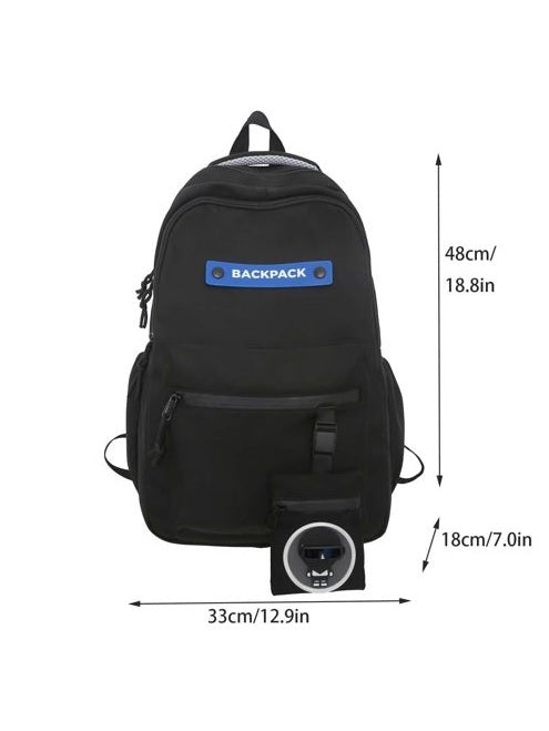 Shadow Mascot Black High School Backpack – Water Resistant Laptop Backpack for Teenagers