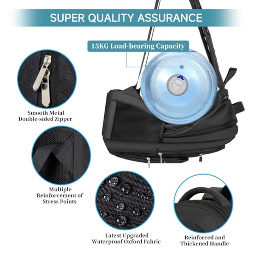 DFIKISY 17.3” Anti-Theft Laptop Backpack | Waterproof Oxford Fabric | USB Charging Port | Large Capacity Business & Travel Bag | Grey