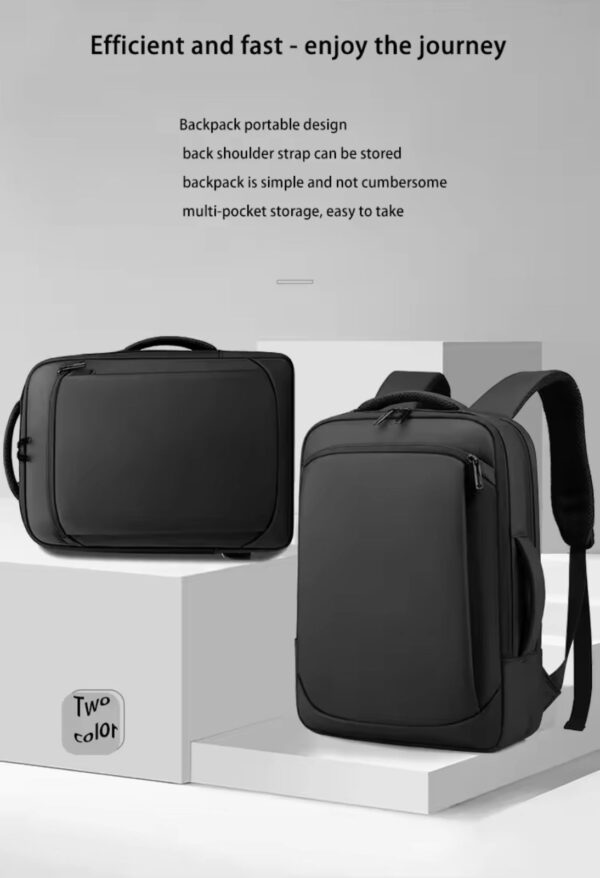 Nexus Business Laptop Backpack – Multifunctional, Waterproof, USB Charging, Fits 16" Laptop – Black