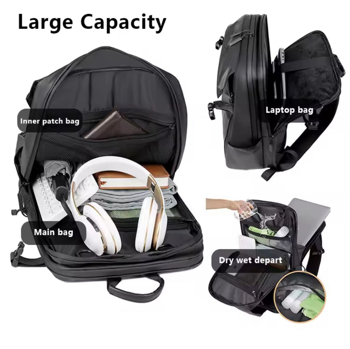 Austin Multifunctional Business & Travel Laptop Backpack – Waterproof, Large Capacity, Fits 15.6" Laptop
