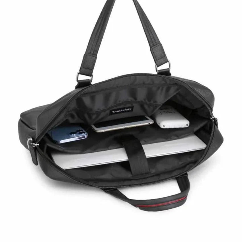 ThinkClub T310 15.6" Laptop Bag – Leatherette Briefcase with Shoulder Strap (Black)