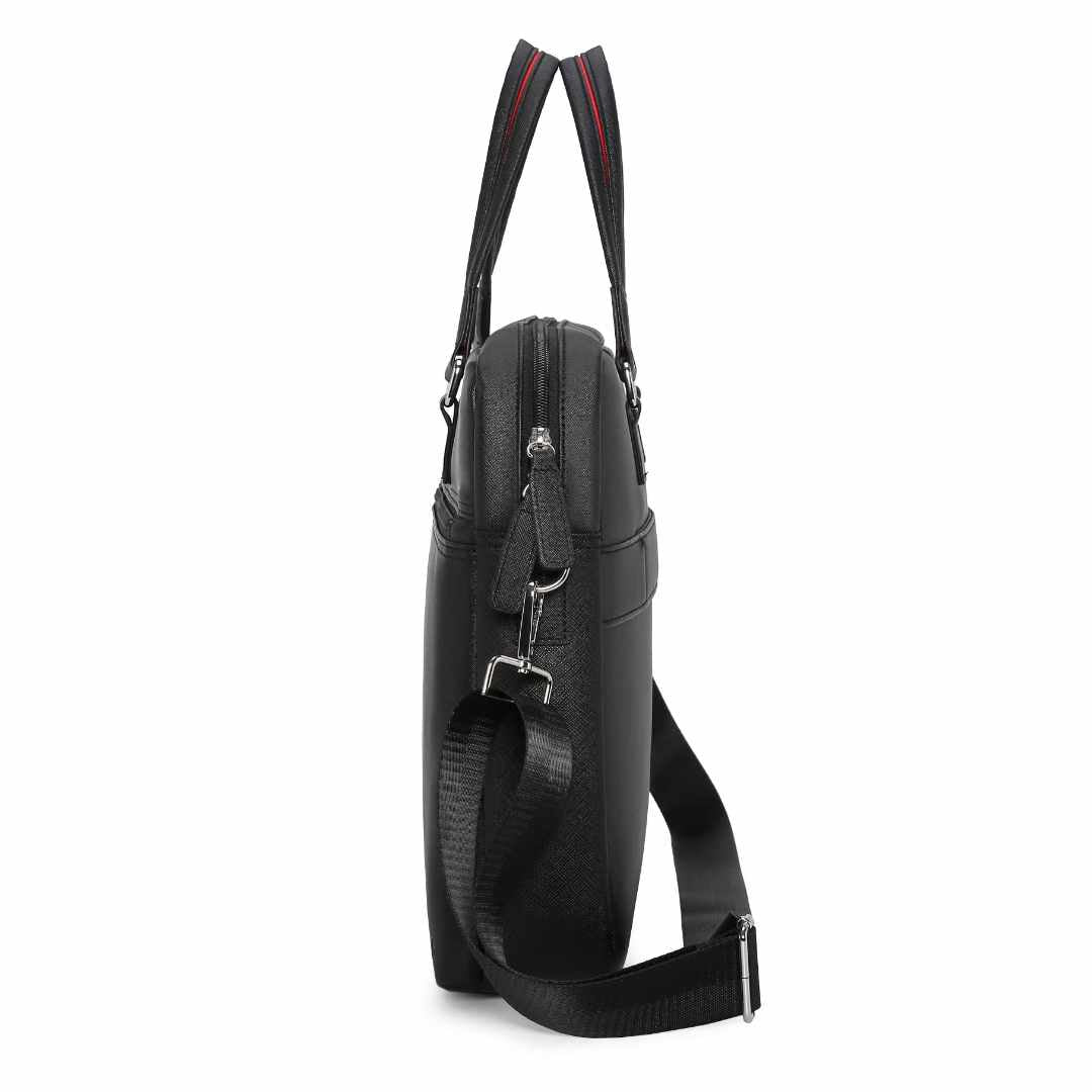 ThinkClub T310 15.6" Laptop Bag – Leatherette Briefcase with Shoulder Strap (Black)