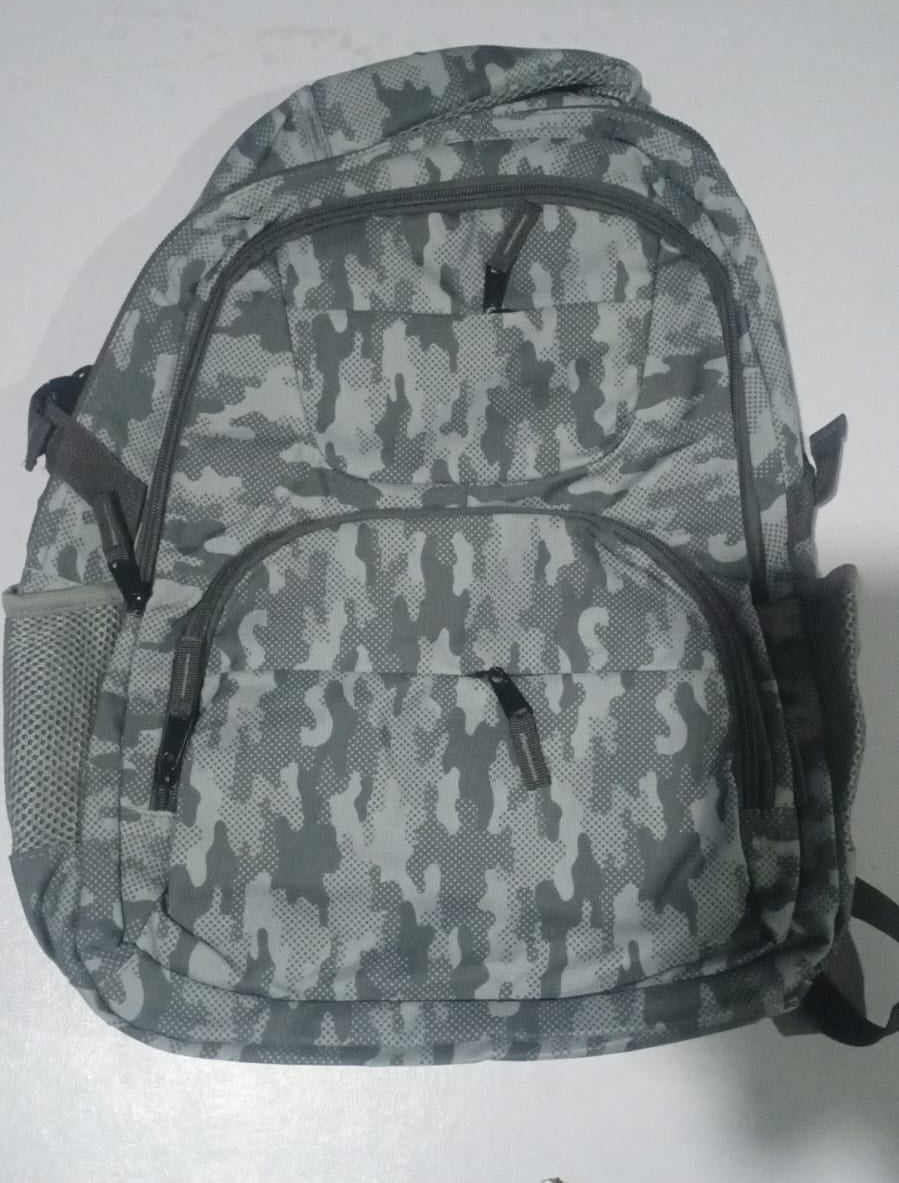 Tottus 360 Teenager  School & College Backpack Grey Camo Design – Water Resistant, D-Hooks, Ergonomic Padded Back