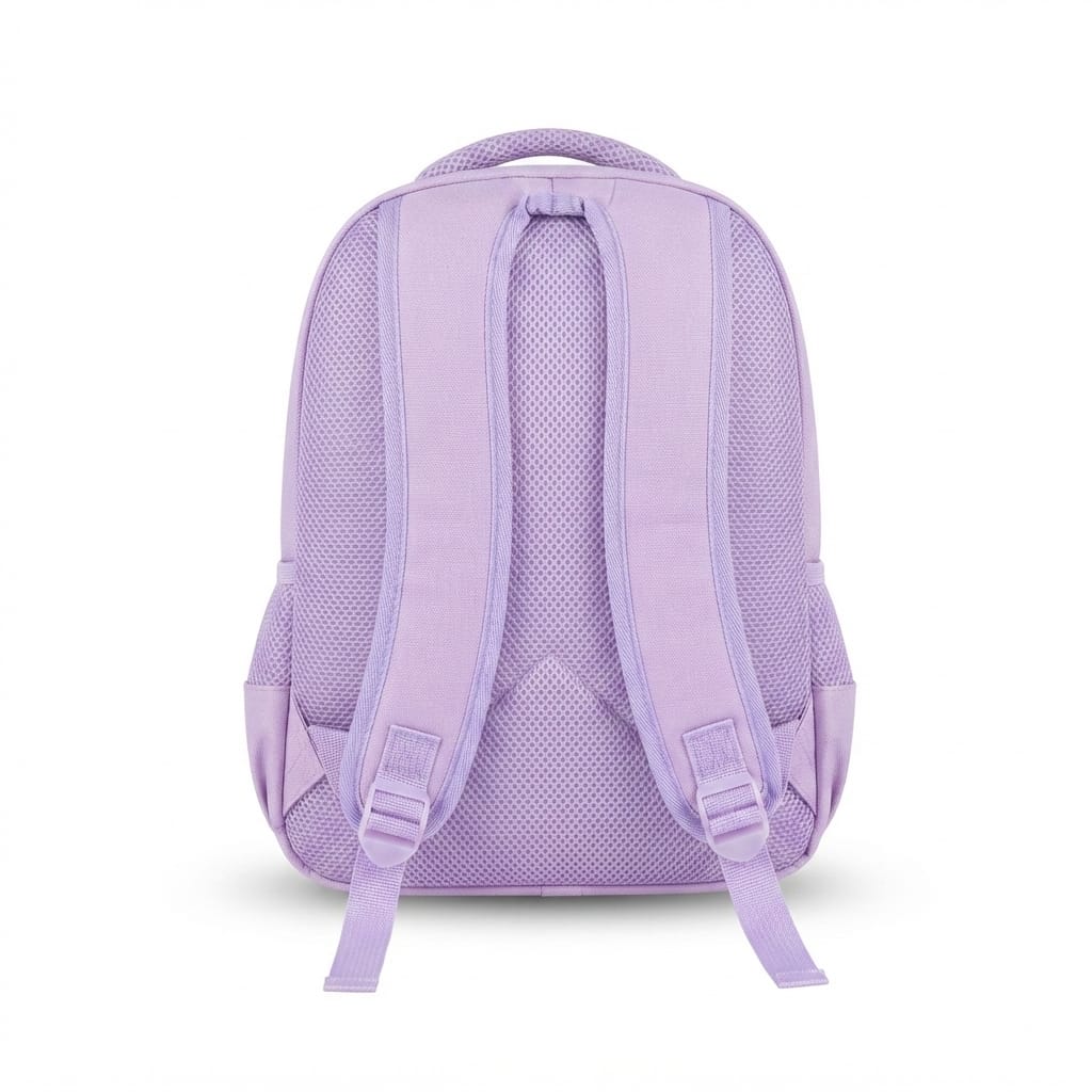 Cute Cat Kids School Bag – Imported, Pink & Lilac – KG, Nursery & Class 1