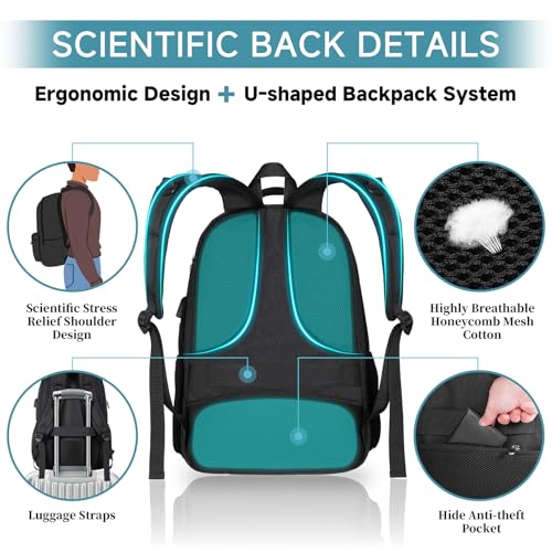 DFIKISY 17.3” Anti-Theft Laptop Backpack | Waterproof Oxford Fabric | USB Charging Port | Large Capacity Business & Travel Bag | Grey
