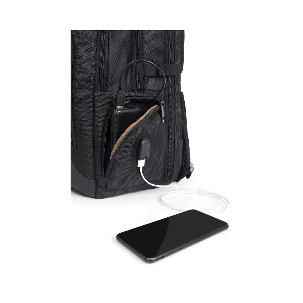American Tourister Segno III 17″ Laptop Backpack with USB & Rain Cover – Black