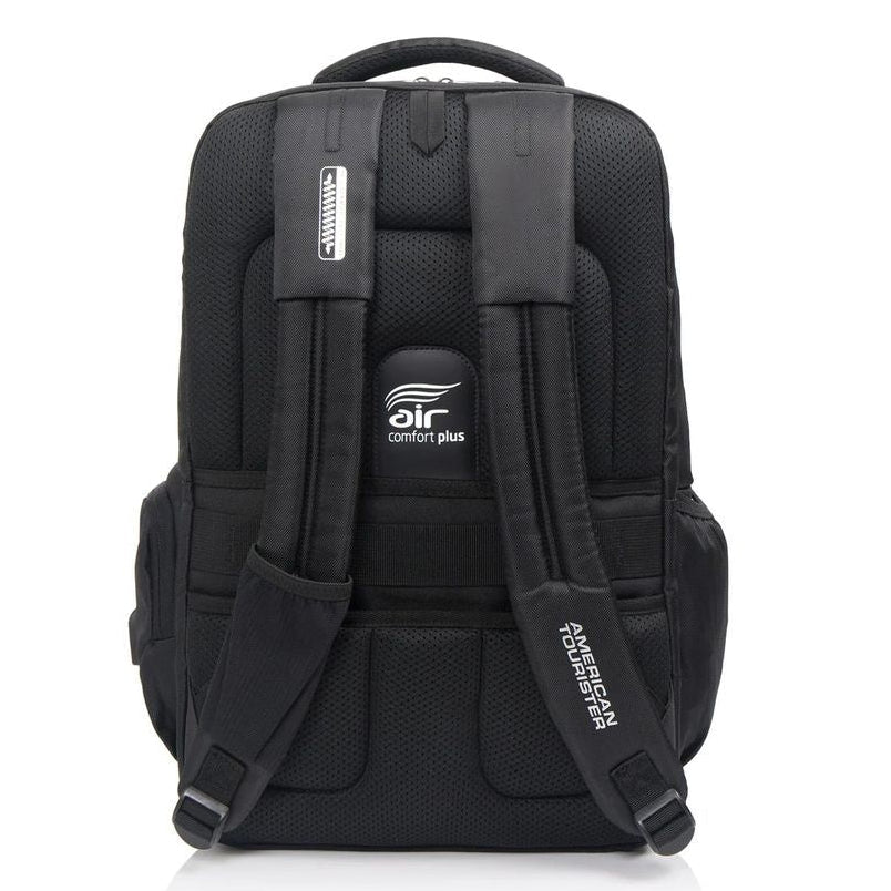 American Tourister Segno I Black 15.6″ Laptop Backpack with USB & Rain Cover