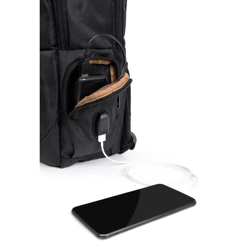 American Tourister Segno I Black 15.6″ Laptop Backpack with USB & Rain Cover
