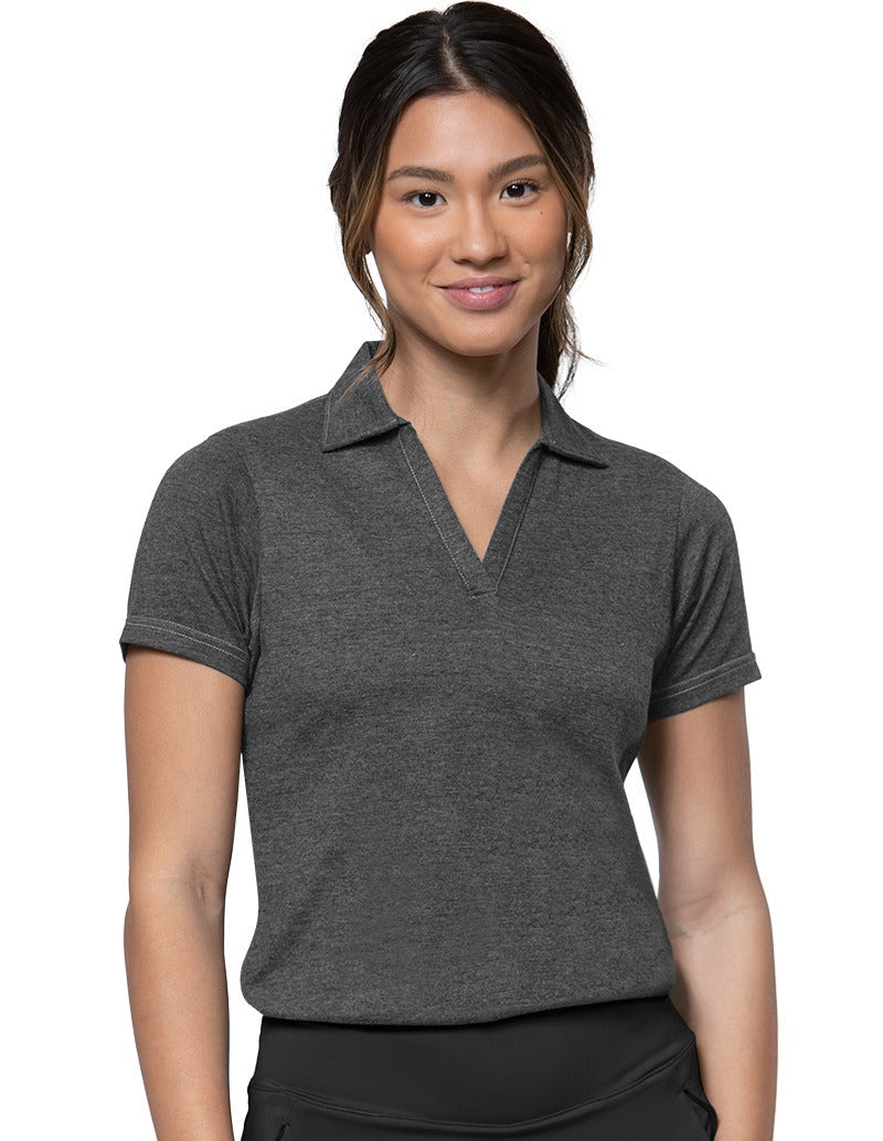 Antigua Women’s Peak Polo Shirt – Moisture Wicking, Lightweight, Heather Knit