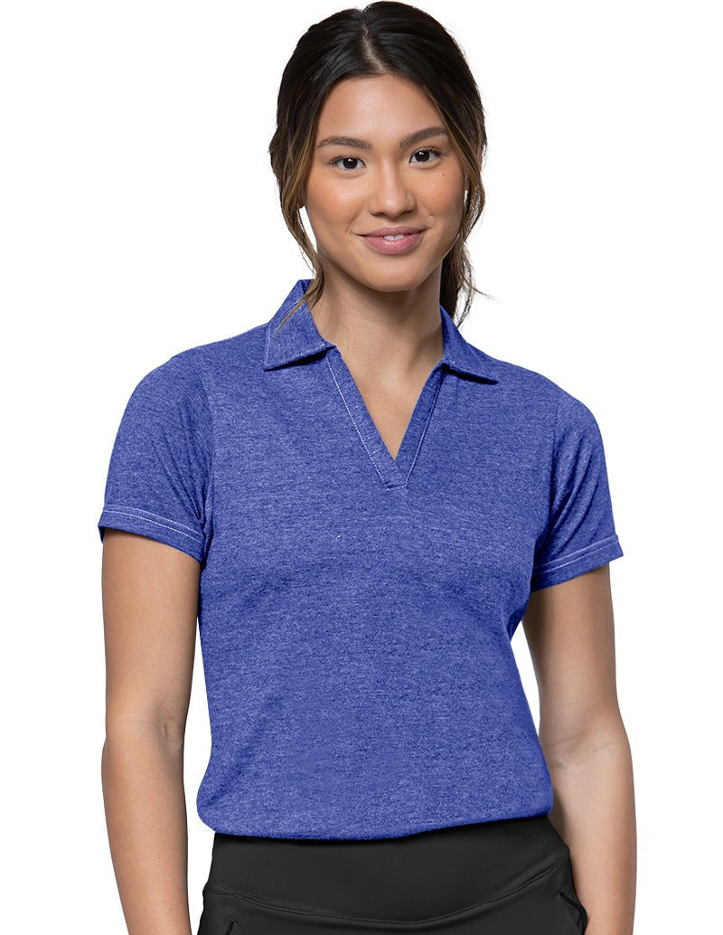 Antigua Women’s Peak Polo Shirt – Moisture Wicking, Lightweight, Heather Knit