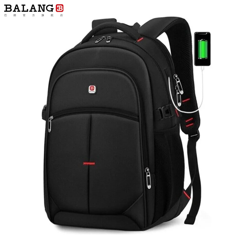 BALANG Expandable Travel Backpack Laptop 17″  Large Size | Waterproof Travel & Business Bag with USB Port, 30LCapacity