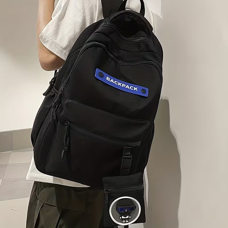 Shadow Mascot Black High School Backpack – Water Resistant Laptop Backpack for Teenagers