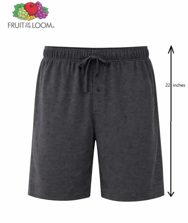Fruit of the Loom Men's Jersey Knit Sleep Shorts – Premium Cotton Blend Lounge Shorts with Pockets | Export Left Over A-Grade