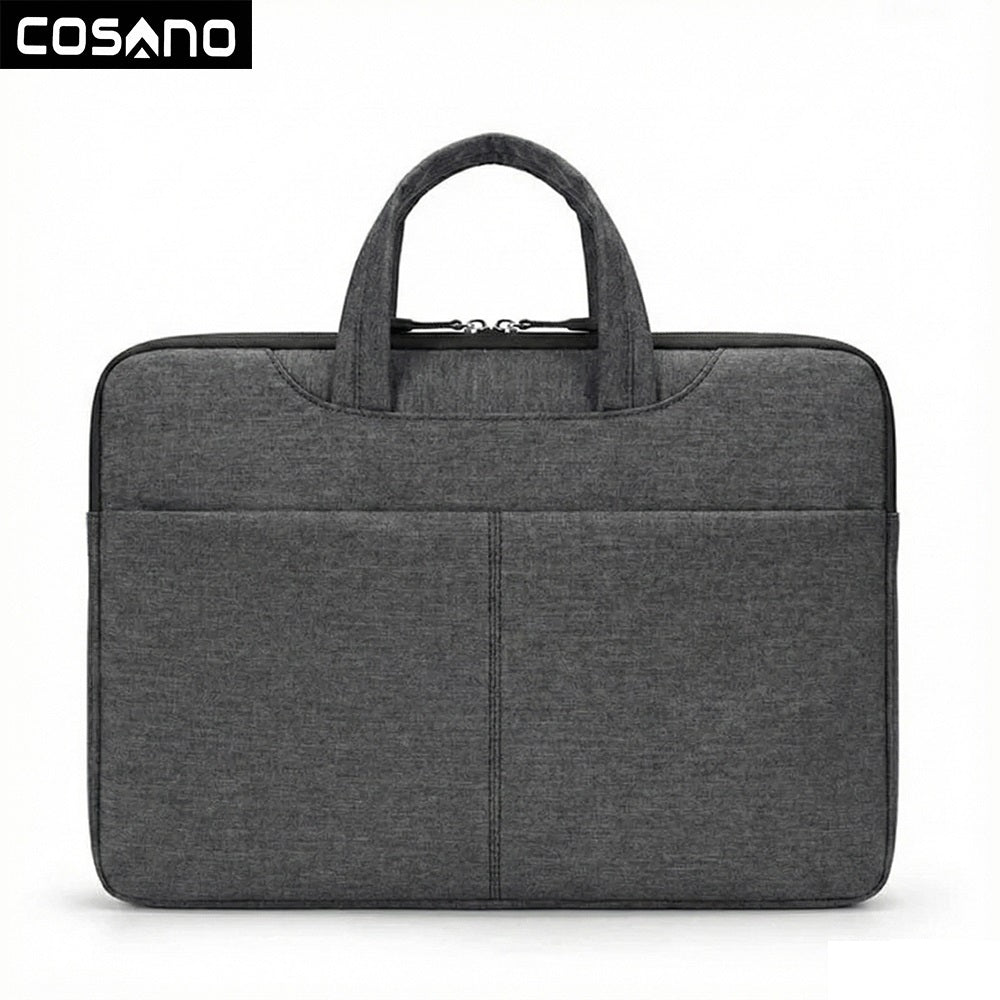 COSANO 15.6" Laptop Sleeve Bag | Neoprene Shockproof Case with Pouch | Slim Protective Cover – Grey