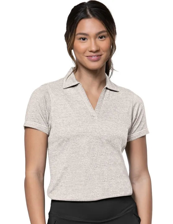 Antigua Women’s Peak Polo Shirt – Moisture Wicking, Lightweight, Heather Knit