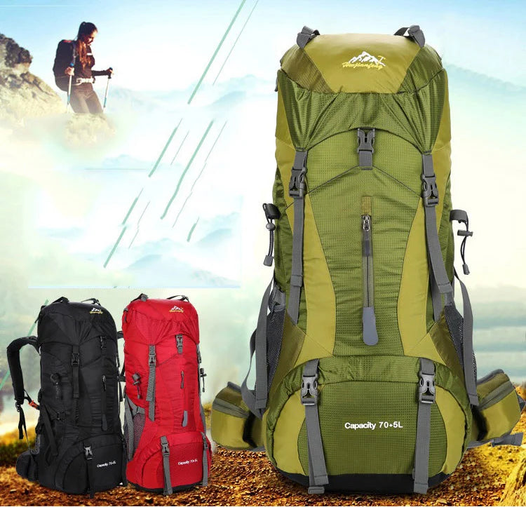 Everest 75+5L Waterproof Hiking & Camping Backpack with Rain Cover – Travel Trekking Mountaineering Rucksack