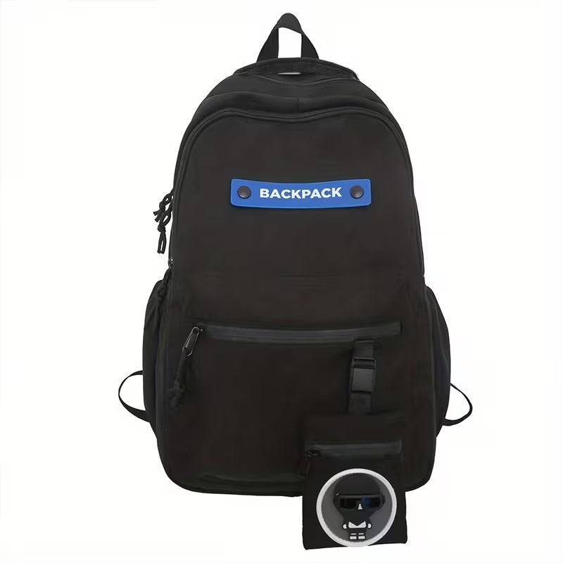 Shadow Mascot Black High School Backpack – Water Resistant Laptop Backpack for Teenagers