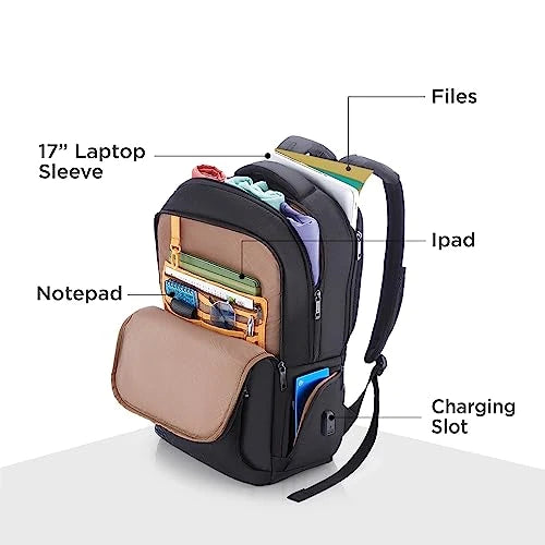 American Tourister Segno II 17″ Laptop Backpack with USB Port & Rain Cover – 30L