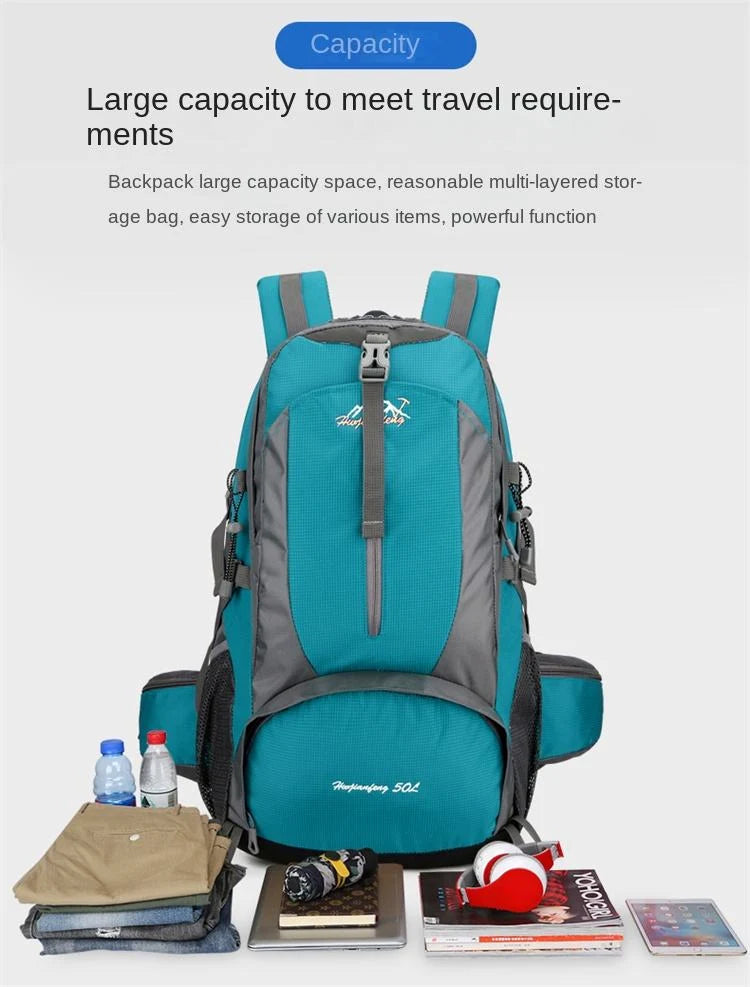 Outland 50L Waterproof Hiking & Travel Backpack – Shoe Compartment, Waist & Chest Support