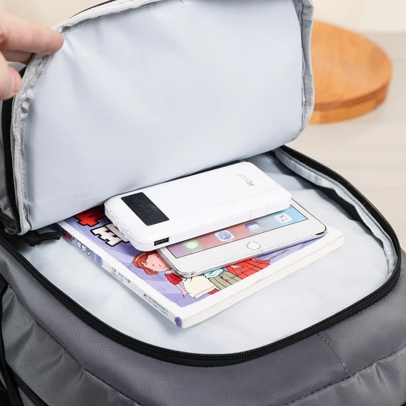 NK One School University Waterproof Backpack  – Casual Student Daypack with Anti-Theft Pocket, Trolley Strap & Sternum Straps | Fits 15.6" Laptops