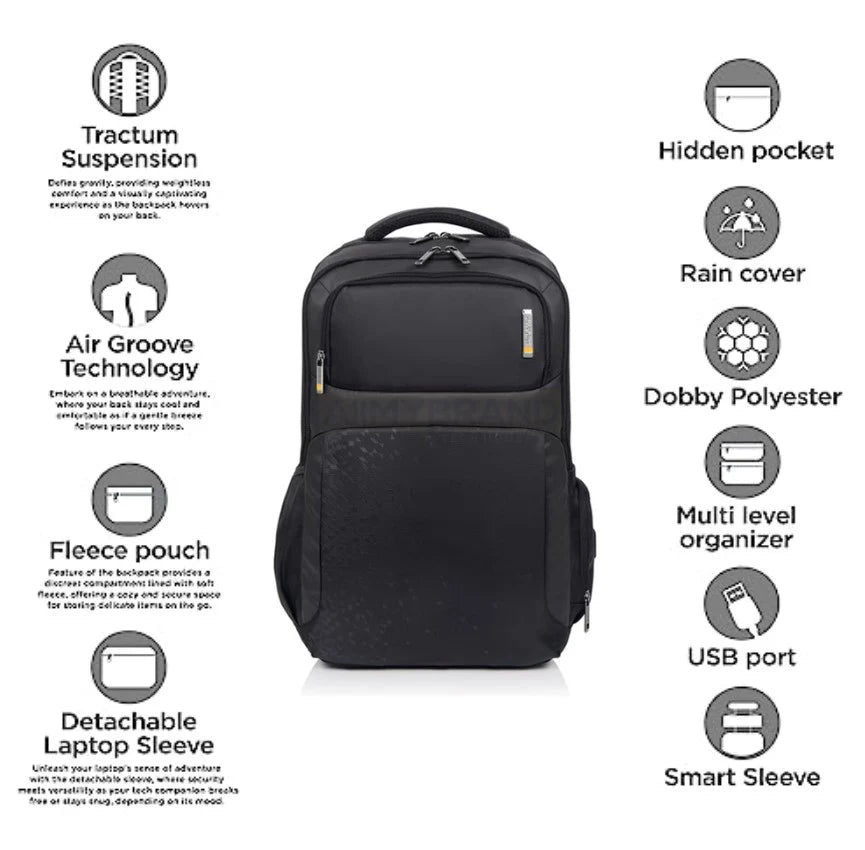 American Tourister Segno II 17″ Laptop Backpack with USB Port & Rain Cover – 30L