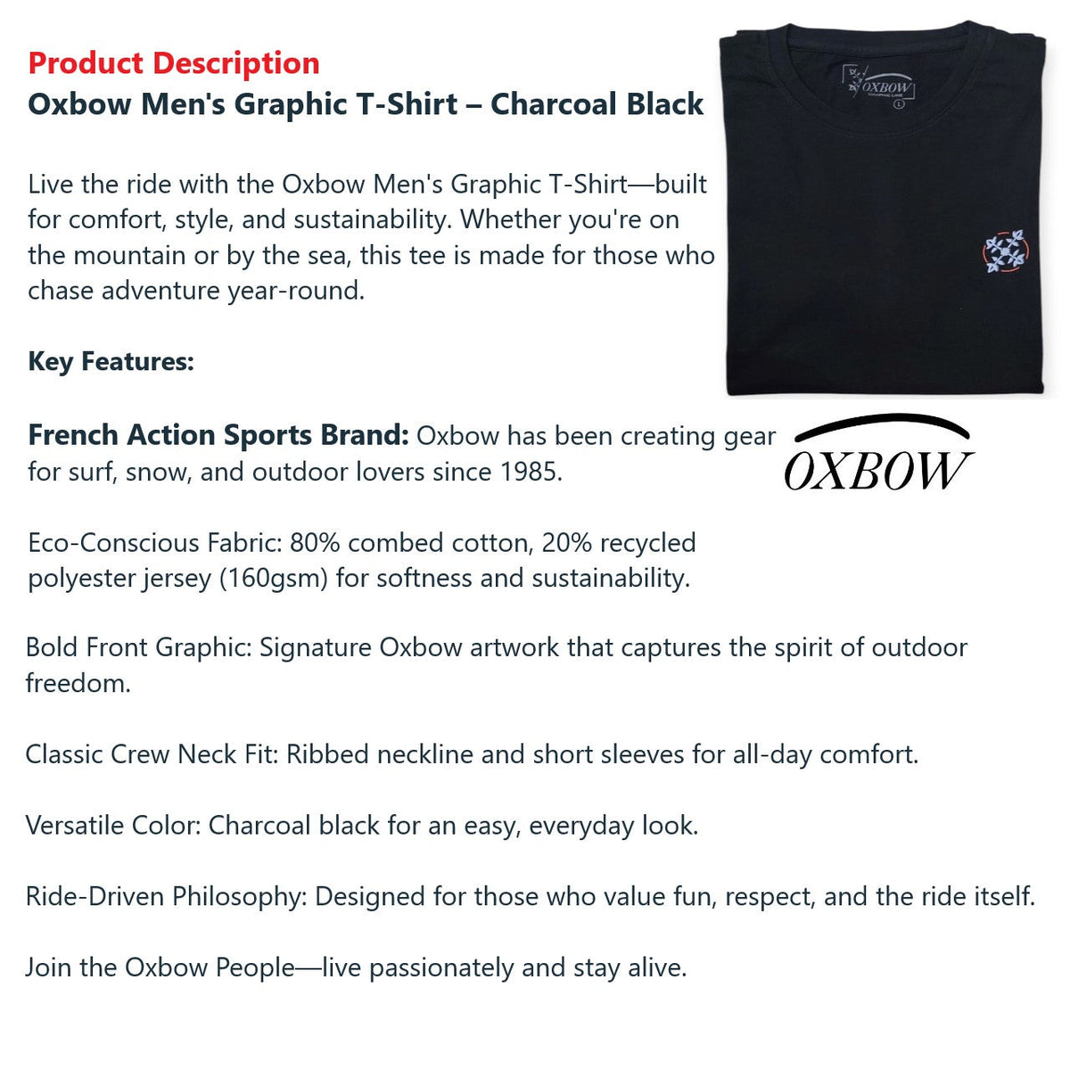 Men's Half Sleeve T-Shirt – Oxbow | Export Quality | Comfortable Summer Wear