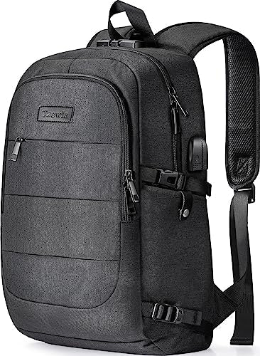 Tzowla Anti-Theft Laptop Travel Backpack – USB Charging & Headphone Port, Water-Resistant (Fits 15.6”–17.3”)