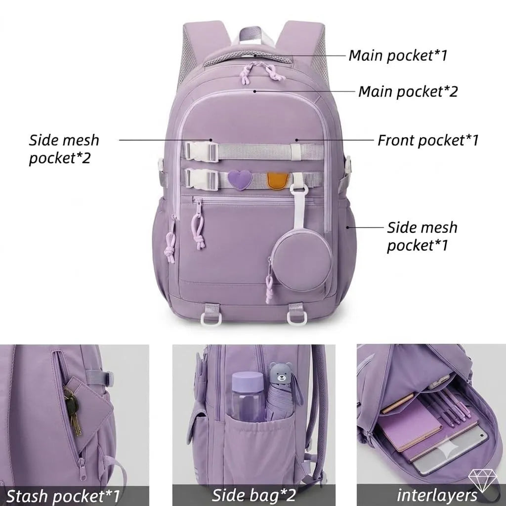 WALSON Korean Laptop Backpack for Men & Women – 16-Inch, Water-Resistant, Anti-Theft Design