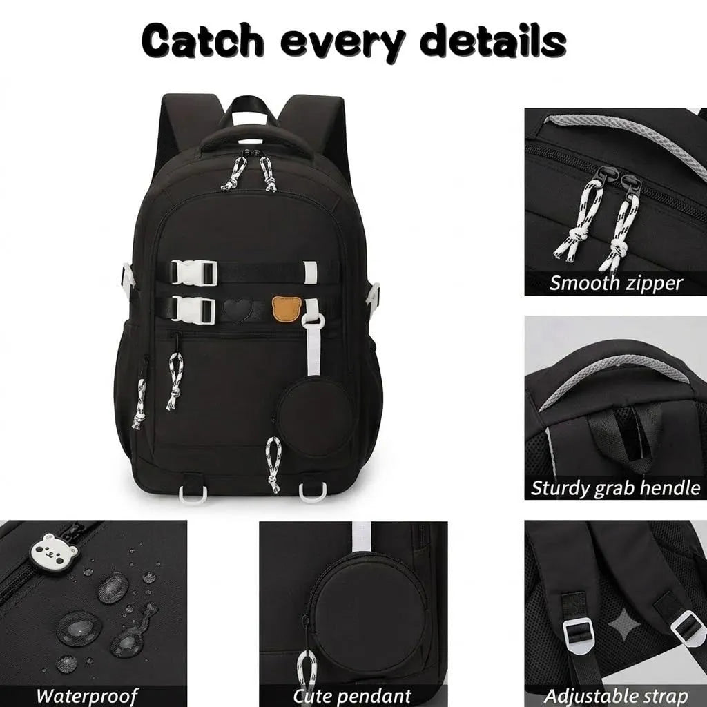 WALSON Korean Laptop Backpack for Men & Women – 16-Inch, Water-Resistant, Anti-Theft Design