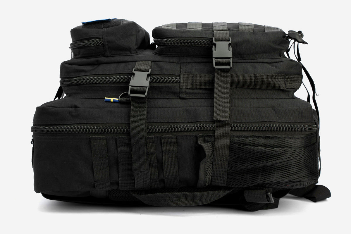 Army Assault 45L Tactical Outdoor Backpack Black – MOLLE System, Military, Hiking, Travel & Training Bag