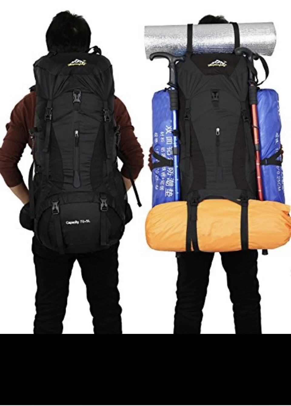 Everest 75+5L Waterproof Hiking & Camping Backpack with Rain Cover – Travel Trekking Mountaineering Rucksack