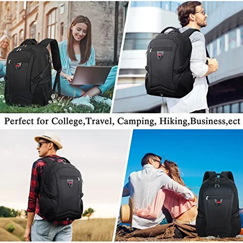 IGOLUMON 17.3" Anti-Theft Waterproof Travel Laptop Backpack with USB Charging Port & Trolley Strap