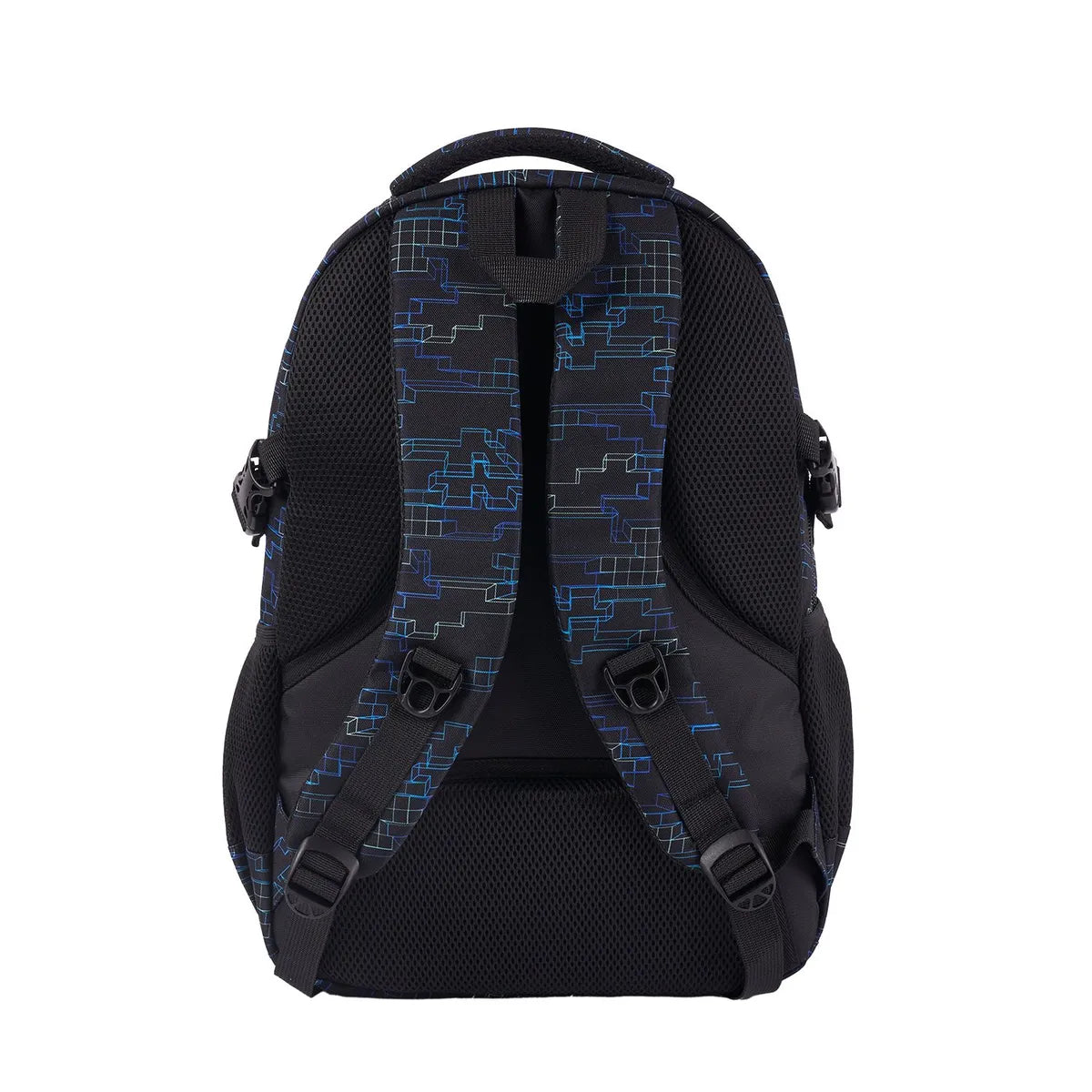 Tottus 360 Teenager  School & College Backpack Black Robo Design – Water Resistant, D-Hooks, Ergonomic Padded Back