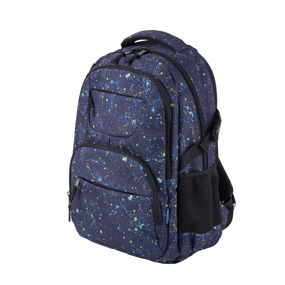 Tottus 360 Teenager  School & College Backpack Black Robo Design – Water Resistant, D-Hooks, Ergonomic Padded Back