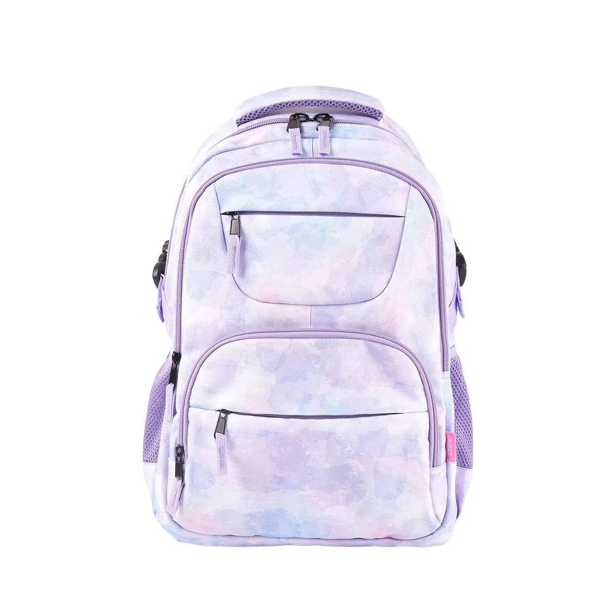 Tottus 360 Teenager  School & College Backpack Navy Purple Splash Design – Water Resistant, D-Hooks, Ergonomic Padded Back